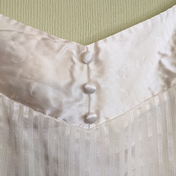 Vintage Amelia's Short Nightgown Slip Cream Satin Thin Straps Size XL - Picture 5 of 14